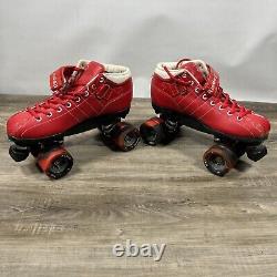 Riedell Red Diablo High Speed Roller Derby Skates. Size 10 Fast Wheels