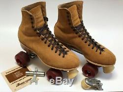 Riedell Red Wing 130 Roller Skates Suede 10 Sure-Grip Jogger Plates Kryptos Whee