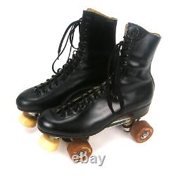 Riedell Red Wing 220 Black Leather Roller Skates Sure Grip Classic Size 10 EUC