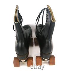 Riedell Red Wing 220 Black Leather Roller Skates Sure Grip Classic Size 10 EUC