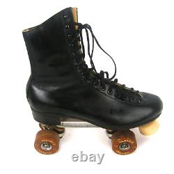 Riedell Red Wing 220 Black Leather Roller Skates Sure Grip Classic Size 10 EUC