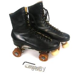 Riedell Red Wing 220 Black Leather Roller Skates Sure Grip Classic Size 10 EUC