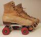 Riedell Red Wings Brown Suede Roller Skates Jogger Trucks Mens Size 9 Excellent