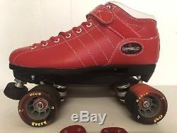 Riedell Roller Derby Skates Diablo Red & White Like New Condition Size10 Women