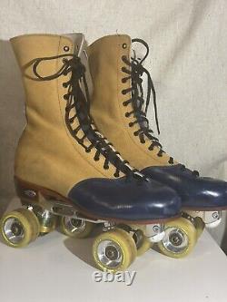 Riedell Roller Skate 172 Shearling 9.5 Roll Line Mistral 180 Blue & Tan Leather