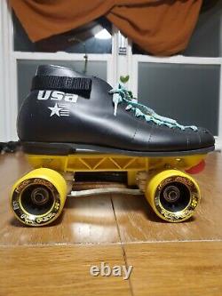 Riedell Roller Skate U. S. A. Lightly used. Yellow Hip Hop Hyper Wheels. Fast