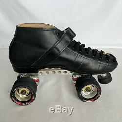 Riedell Roller Skates 695 Size 9 Black Widow Powerdyne Plates Derby Speed