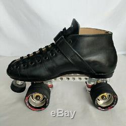 Riedell Roller Skates 695 Size 9 Black Widow Powerdyne Plates Derby Speed