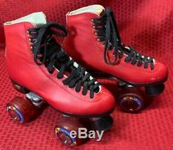 Riedell Roller Skates All RED Leather Boots SIZE 5.5