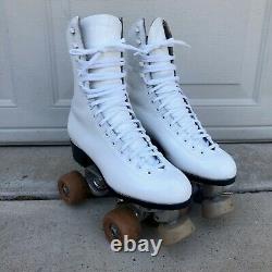 Riedell Roller Skates Mercury Wheels Snyder Plates White Leather Sz 6 Vintage