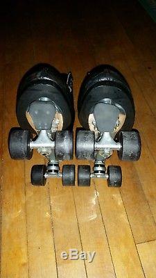 Riedell Roller Skates Model 120 D Size Men's 12 Black Sure Grip Plates