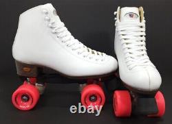 Riedell Roller Skates Size 9 Stock Number 111W White With Pink Wheels Zen Sonar