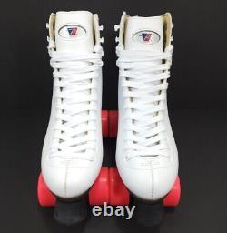 Riedell Roller Skates Size 9 Stock Number 111W White With Pink Wheels Zen Sonar