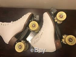 Riedell Roller Skates Women's Size 7 White & Yellow RIVA FREE-STYLE 57MM 95A
