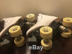 Riedell Roller Skates Women's Size 7 White & Yellow RIVA FREE-STYLE 57MM 95A