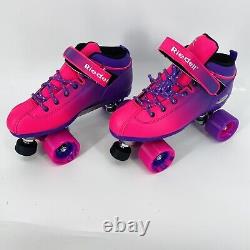 Riedell Skates Dart Ombré Ombre Quad Roller Speed Skate Purple & Pink Size 9