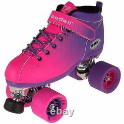Riedell Skates Dart Ombré Quad Roller Speed Skate Purple & Pink Size 1
