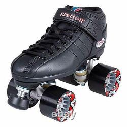 Riedell Skates R3 Quad Roller Skate for Indoor/Outdoor Black Size 2
