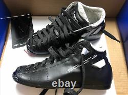 Riedell Solaris Black Skate Boots Sz 3 1/2 C/AA Quad Roller Skate Boot Set Men's