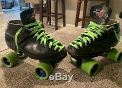 Riedell Speed Skates mens size 9 vintage 125 boot, probe plate, Shaman wheels