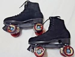 Riedell Suede Black Roller Skates Radar Energy Wheels 62 Mens 7 Womens 9