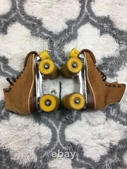 Riedell Sure-Grip Red Wing Ran Suede Leather Rolling Skates Women's Size 6