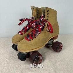 Riedell Tan 130 Leather 80825 Quad Classic Roller Skates Size 9