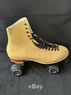 Riedell Tan Suede Boot Skates Model 130M Kryptonics Route 65 Wheels Mens Size 13