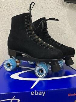 Riedell The Zone 135 Black Suede Roller Skates