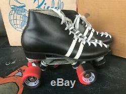 Riedell USA roller skates Sure Grip Invader 4L Scream wheels MINT! IN BOX