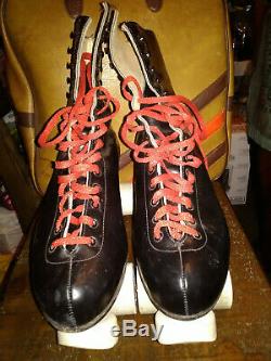 Riedell Vintage 1977 Chicago GMII Custom Roller Skates-Black Leather Size 11boot