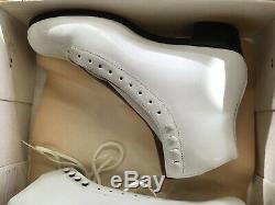 Riedell Vintage Roller Skate Boot 220 White Sz 9 1/2 Old Stock Unused Excellent