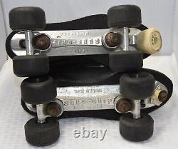 Riedell Vintage Skates Aerobiskate Black Sure Grip Wheels Size 9 Roller Derby