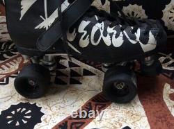 Riedell Vixen 165 Quad Speed Skates Graffiti Signature Black Size 10 Men