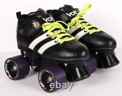 Riedell Volt Quad Roller Derby Speed Skates Black Size 3 Zoom Sure Grip Wheels