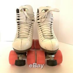 Riedell White Quad Roller Skates Womens Size 9.5 W Wide Model 120