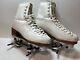 Riedell White Roller Skates Size 7 With Douglass Snyder's Super Deluxe #4 Plates