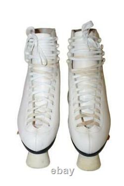 Riedell White Roller Skates Women's White Size 8 121 Sure Grip Artistic Bones