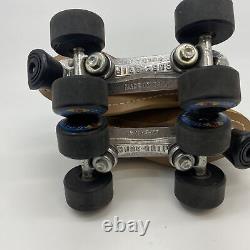 Riedell Womens Super X 4R Tan Suede Sure Grip Roller Skates Shoes Size 6 -Y02