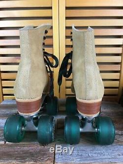 Riedell Womens Vintage Roller Skates Tan Suede Sz 5 EXCELLENT COND