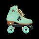 Riedell X Moxi Lolly Suede Mint Green QUAD Roller Skates Sz 10 NEW Box FREE SHIP