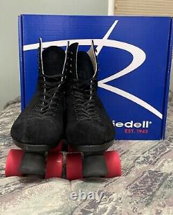 Riedell Zone 135 Roller Skates Black Suede Size Women's 8 Used
