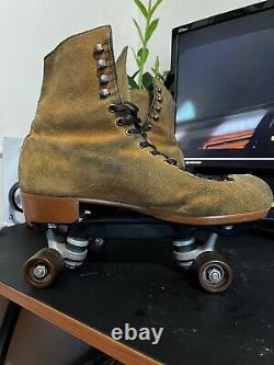 Riedell Zone 135 Roller Skates Suede Tan Size 10 MED Women's VINTAGE