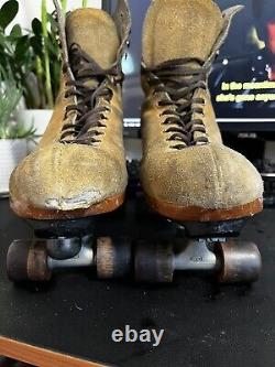 Riedell Zone 135 Roller Skates Suede Tan Size 10 MED Women's VINTAGE