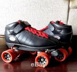 Riedell r3 roller skates Mens Size 10 speed skate roller derby wheels quads