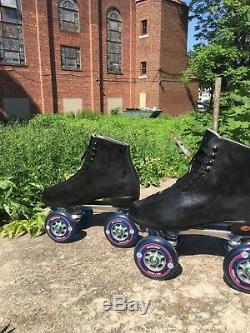 Riedell roller skates Mens Size 11 1/2 Black Leather