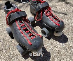 Riedell roller skates size 11 Leather USA MADE Sonar Bones Powerdyne Speed Derby