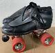 Riedell trac Roller Skates with Powerdyne Plates sz 7 (chipped Wheel)