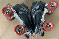 Riedell trac Roller Skates with Powerdyne Plates sz 7 (chipped Wheel)