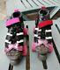 Riedell wicked black white leather boot roller derby skates UK 6 fab condition